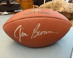 Jim Brown Autographed football authenticated by GAI 