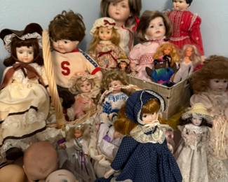 More vintage dolls, German doll heads