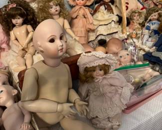 German doll bodies, vintage dolls