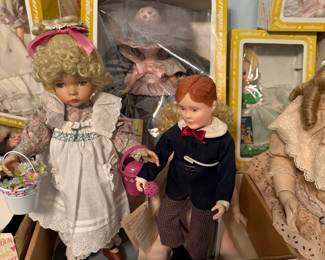 Vintage dolls, Mary, Mary and Tom Sawyer