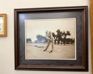 Hand Signed 20" X 15" Photo of Ben Hogan purchased by Dr. Railsback at a Charity Auction at Colonial Country Club! The frame measures 30" X 26".