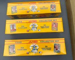 We have several boxes of 1990 Score Complete Factory Sets