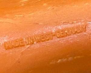 Made in West Germany on Bevo's belly.