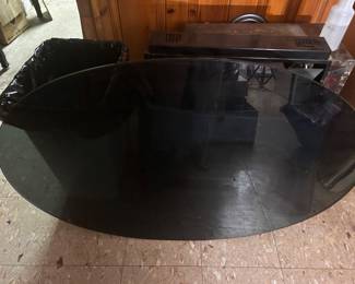 Vintage large oval Smoked glass table top , also have smaller round size.