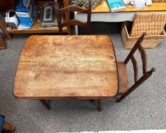 Antique kids table and chair set 