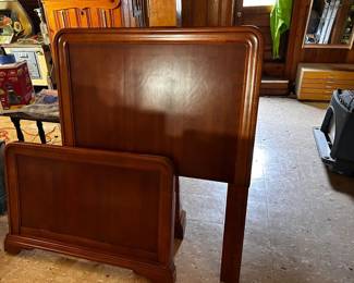 Twin Wood sleigh bed ( two sets available - only one had rails ) 