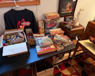 Plasticville buildings, old car models