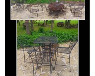 Iron Patio Furniture / Large Steele Fire Pit
