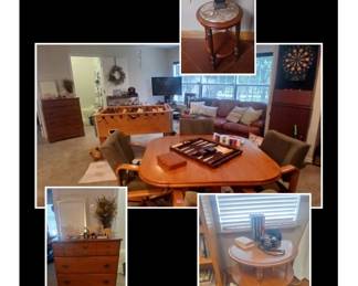 Game Room and Furniture / Marble Top Table / Dresser / Game Table