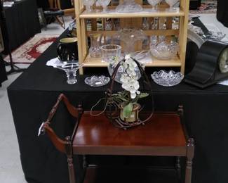 Serving Cart, Signed Art Glass-(Steuben, Costa Boda, Orrafers), cut crystal
