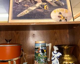 Framed art of Killer B B-25 bomber, 