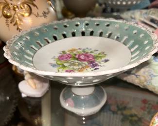 Vintage Ucago Japan ceramic pedestal plate
