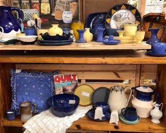 Lots of pottery by local potters