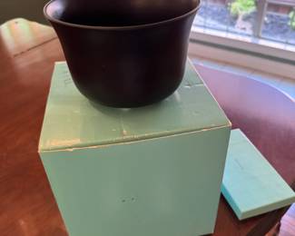 Tiffany & Co black planting pot w/ original box