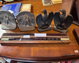ATQ Bronze bookends pairs, "Romeo & Juliet" & "American Eagle"