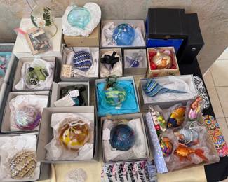 Custom handblown art glass balls for Barney's NY, Bergdorf Goodman, and other incredible designers