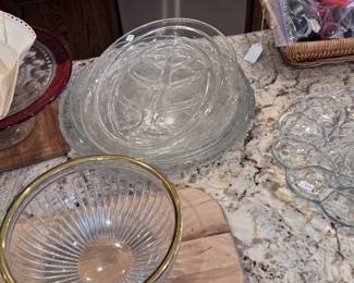 The gold rimmed bowl is Waterford.