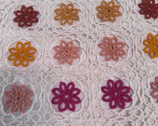 Vintage Handmade Crochet Bed Cover