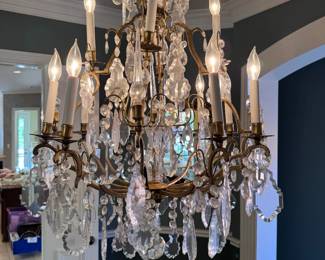Antique Louis the 15th Style Crystal Chandelier