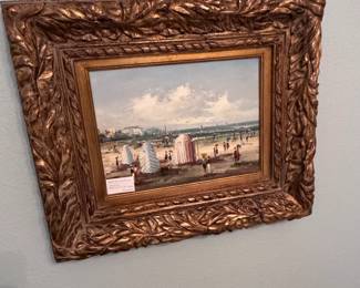 French Impressionist Style Painting with Gilded Frame