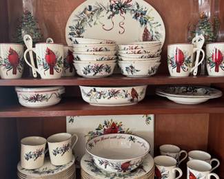 Closeup of the Lenox Christmas china