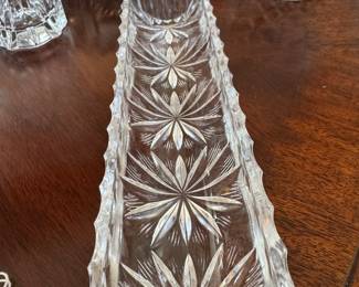 Cut glass cracker tray