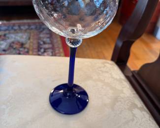 One of pair of signed Italian goblets