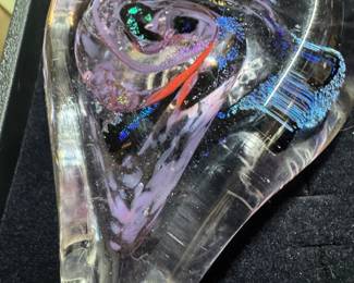 Signed art glass paperweight