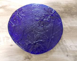 Blenko Glass Cobalt blue disc