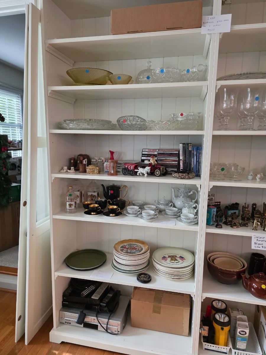 Crystal depression glass IKEA bookcase