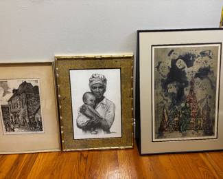 Various original and print artwork.