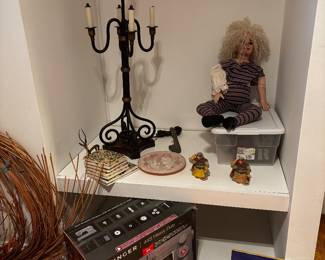Knob Creek gothic lamp, Singer heavy duty,  Vintage doll