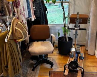 Plant not for sale, vintage and designer clothing, Nordictrac, vintage desk chair, upholstery fabrics