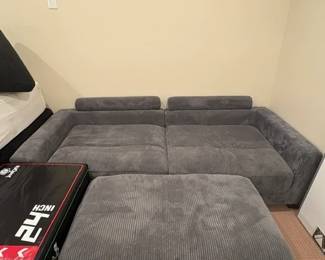 GAMING FURNITURE- GREY RIBBED CORDEROY
