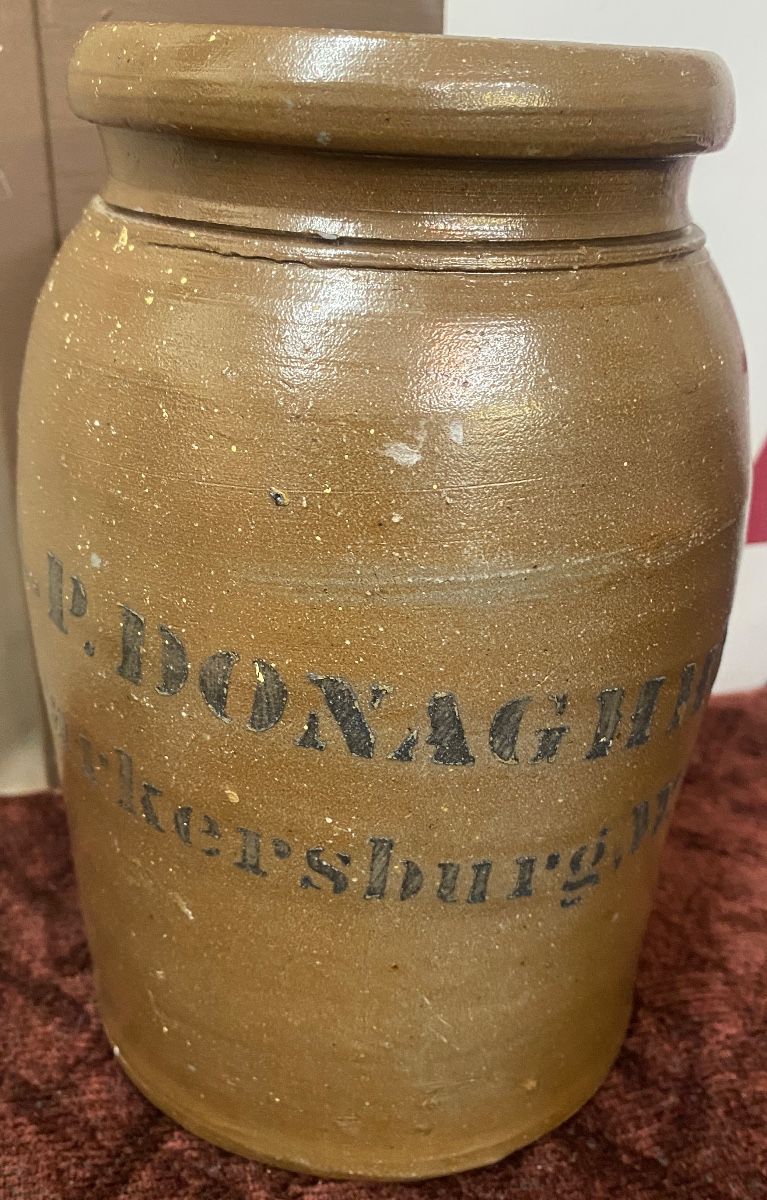 P. Donagho Pottery Wax Seal Jar Parkersburg, W.V. 
