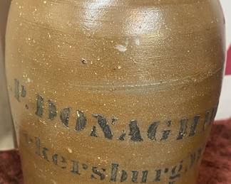 P. Donagho Pottery Wax Seal Jar Parkersburg, W.V.