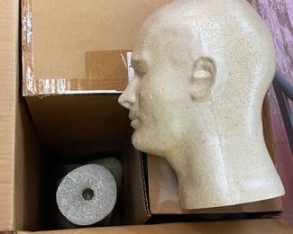 Several Foam Head Displays (Helmets/Hats)