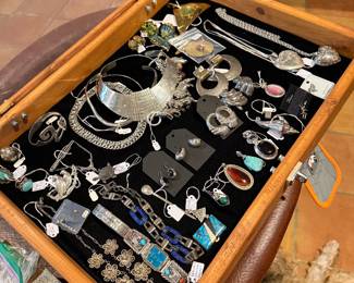 Lots of jewelry, Mexican silver
