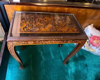Hand carved table