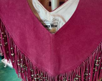 Vintage pink leather vest