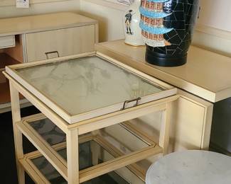 MCM Buffet, Dining Table and Beverage Cart with removable serving tray