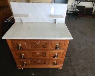 Victorian Marble Top, Three Door Commode