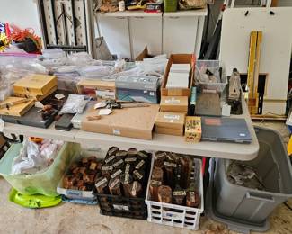 Chisels, micrometers, bits, exotic wood blanks, (items sold separately).