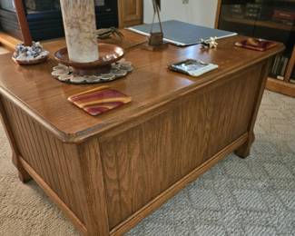 Oak table and accesspories (items sold separately).