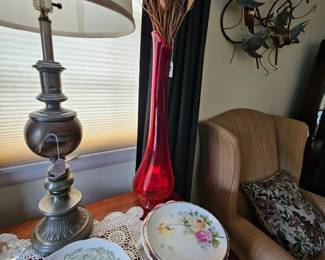 Lamp, chairs and other items, (items sold separately).