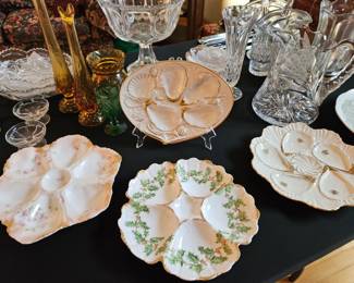 Oyster plates, (items sold separately).