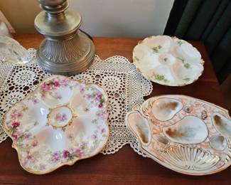 Oyster plates, (items sold separately).