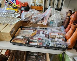 Wood and acrylic pen blanks, plexiglass pen displays, (items sold separately).