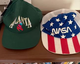 Vintage Olympic and NASA hats