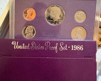 1986 Proof set coins